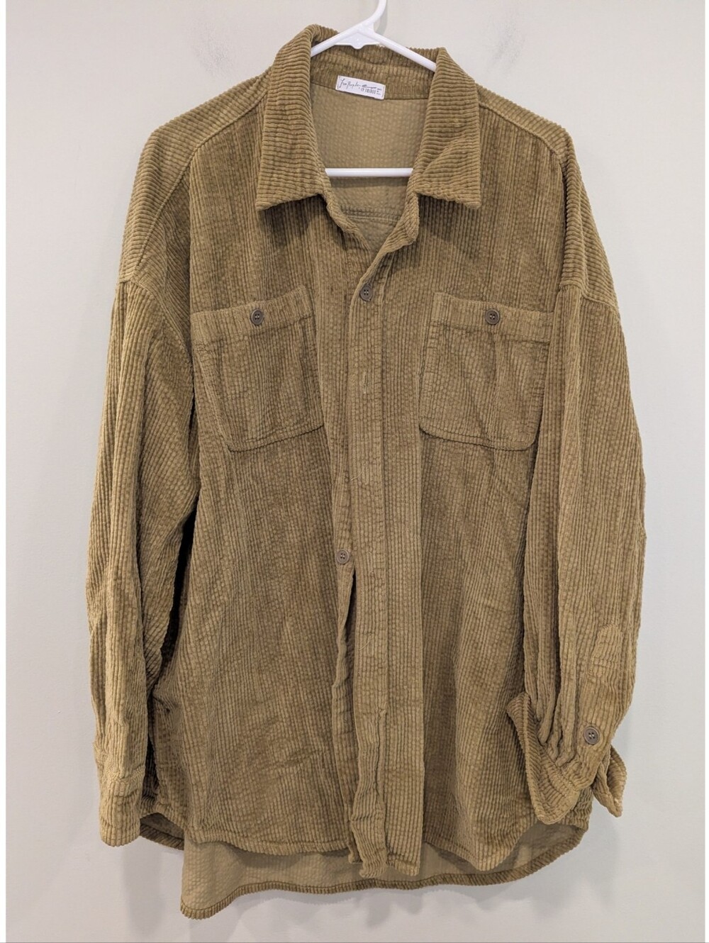 Free People X CP Shades Corduroy Long Sleeve Oversized Button Up Shirt Large